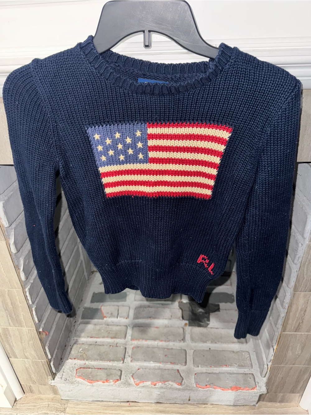 Ralph Lauren Navy Flag Knit Sweater - Women's